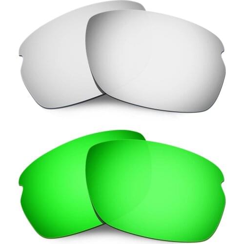 HKUCO Polarized Replacement Lenses For Carbon Shift Sunglasses Silver/Green 2 Pairs