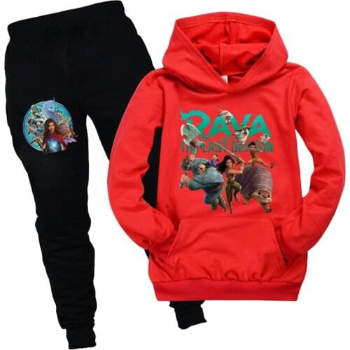 Raya and The Last Dargon Kids Clothes Girls Cotton Tracksuit Hoodies + Pants Fashion Autumn Spring Children Pullovers Sport Suit