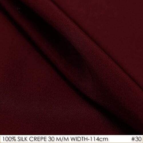 SILK CREPE DE CHINE 114cm width 30momme100%Natural Silk Fabric Heavy Silk Crepe De Chine Fabric Satin Fabrics Dark Wine Red NO30