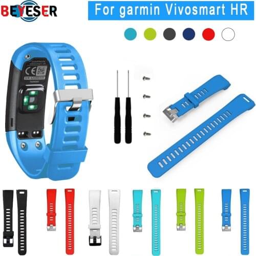 Replacement Watch Bands Sports Silicone Bracelet Wrist Strap Quick Release Band for garmin Vivosmart HR smartwatch With Tools