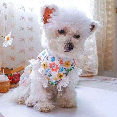 Pet Dog Summer Floral Princess Dress Skirt Wedding Dresses York Clothes For Dogs Clothes