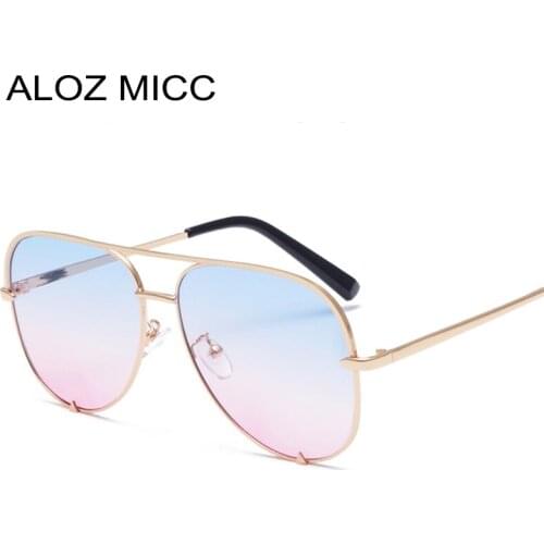 ALOZ MICC 2019 Women Sunglasses Pilot Sunglasses Women Men Brand Designer Retro Big Frame Metal Eyewear for Female UV400 Q581