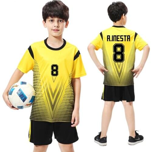 Youth Kids Soccer Sets Survement Child Boy Football Jerseys Shirts Uniforms Sports Kit Clothing Tracksuit Customized Print Write