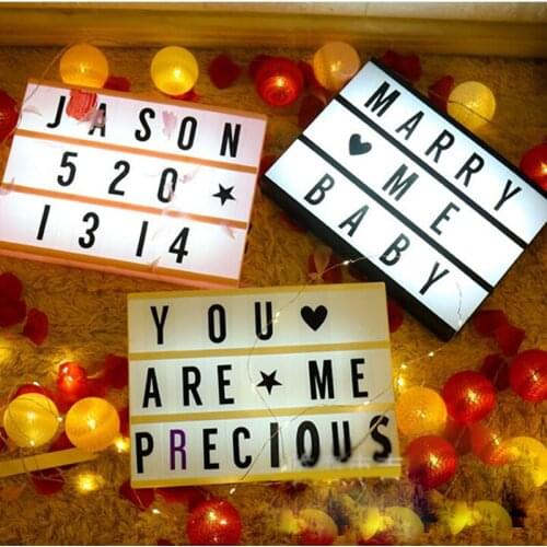 A4 Letter LED Light Box Night Lamp DIY Cinemabox Panel Advertising Light Letter Card Usb Art Desk Lights Gifts Christmas Lights