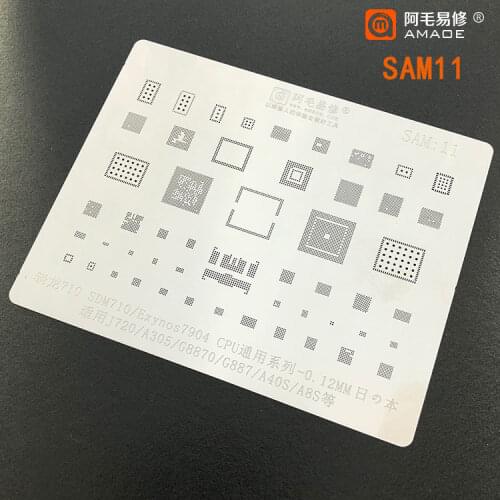 BGA Reballing Stencil SMD710 Exynos 7904 CPU for Samsung J720/A305/G8870/G887/A40S/A8S CPU Planting Tin Template Soldering Net