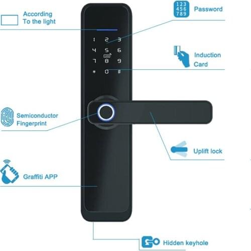 Eseye TT LOCK Smart Door Lock Fingerprint Door Lock Smart Lock Unlock Password IC Cards Security Home Or Hotel Digital Lock