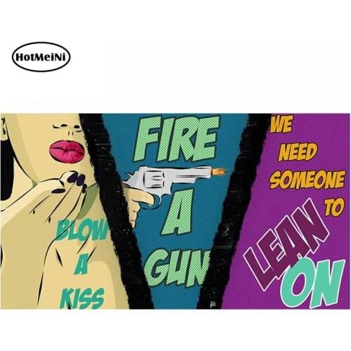 HotMeiNi 13cm x 7.6cm For Blow A Kiss Fire A Gun Waterproof Car Sticker DIY Decal Vinyl Material Scratch-Proof Decoration