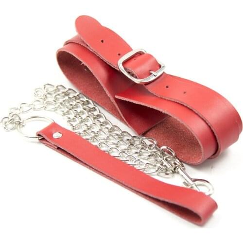 Adult Game Leather Neck Collar , Sex Bondage Leash Neck Ring Restraint Erotic Toys For Couples Novelty Choker , Sex Products