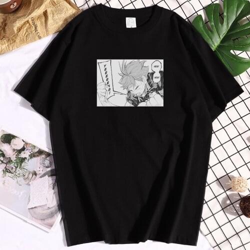 Cotton Haikyuu Funny Male T-shirts Casual Design Short Sleeves Aesthetic Tees Shirts Retro Mans T-shirt