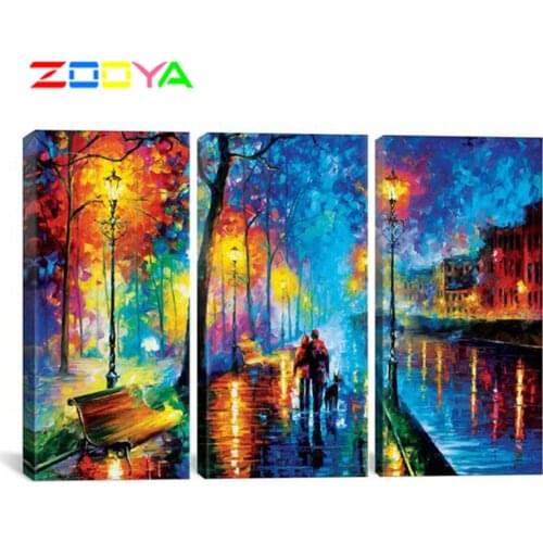 Zooya Diamond Painting Lights Under The Couple Oil Painting Diamond Embroidery Full Diamond Mosaic Painting Rhinestones Rp394