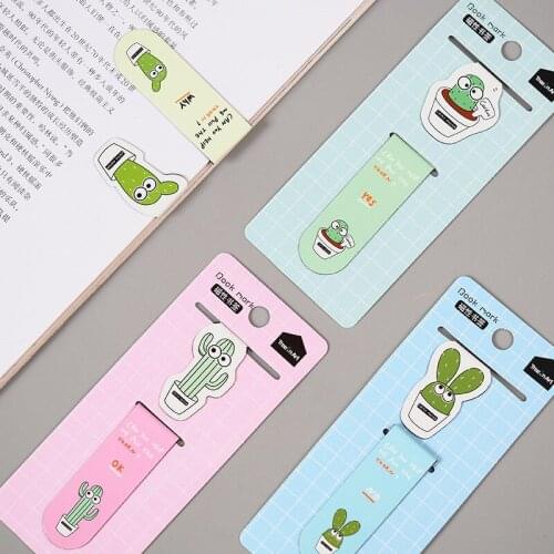 1pcs Student Creative Stationery Bookmarks Heterosexual 2 Pack Wholesale Cactus A Series Magnetic Bookmarks