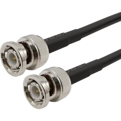 1Piece RG58 Coaxial Cable BNC Male to BNC Male Plug 50 Ohms Crimp Connector Double BNC Plug Pin RG58 Coax Extension Pigtail Wire