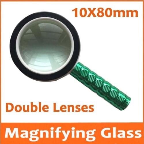 10 Times 80mm LED Illuminated Educational Gift Magnifier for Children Handheld Magnifying Glass Reading for Mobile Phone Repair