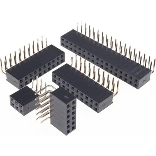 10PCS 2X3/4/5/6/7/8/10/20/40 PIN double Row Right Angle Female Pin Header 2.54MM PITCH Strip Connector Socket