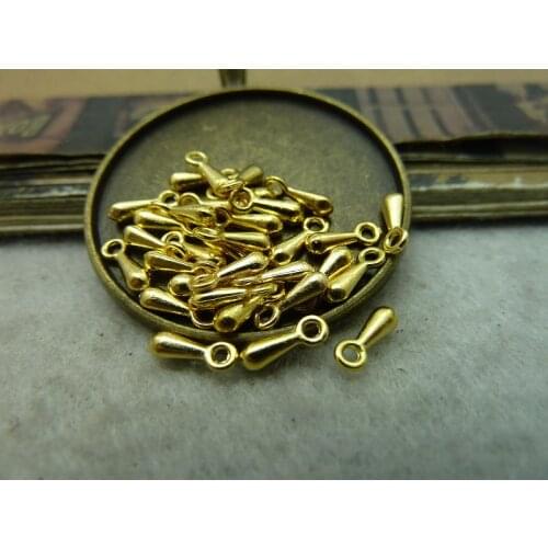 200pcs 2*7mm waterdrop charm antique gold/bronze diy jewelry making