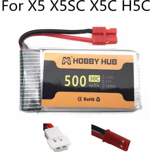 3.7V 500mAh 30C 802540 Lipo Battery For Syma X5C X5SW X5HW M68 CX-30 H5C 905 Quadrocopter 3.7 V Battery JST/ XH2.54/XH4.0 Plug