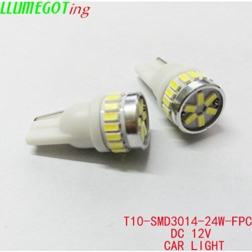 50pcs Super White 24x 3014SMD 12V T10 W5W 194 168 Car Interior Bulb Map Light License Plate Light for Peugeot for Mazda CX-5 CX5