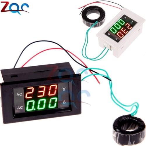 AC 300V 110V 220V 100A Digital Ammeter Voltmeter LCD Panel Amp Volt Current Voltage Meters Black White