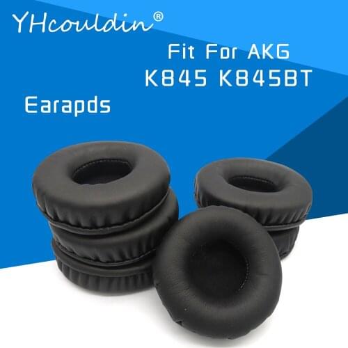Earpads For AKG K845 K845BT Headphone Accessaries Replacement Ear Cushions Wrinkled Leather Material