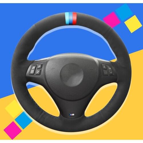 Auto Braid On The Steering Wheel Cover for BMW E90 E91 E92 E93 E87 E81 E82 E88 X1 E84 335i Car Wheel Covers Car-styling