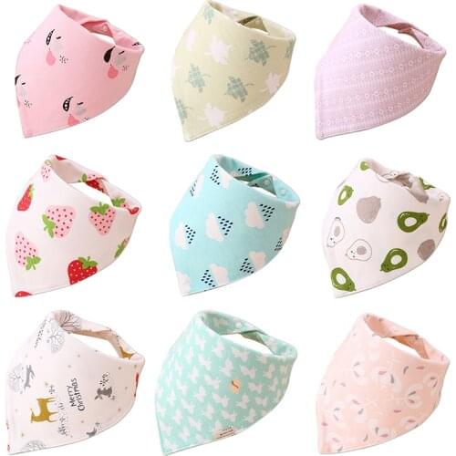 Cotton Bandana Bibs Baby Babador Feeding Smock Infant Burp Cloths Cartoon Saliva Towel Baby Eating Accessory Soft Baby Stuff
