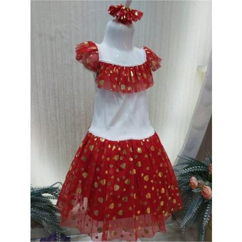 Female Child Red Star Frilly Buckled Combed Cotton Dress Sleeveless Woven Trend Cycling Collar Brand New Wristwatch for Young