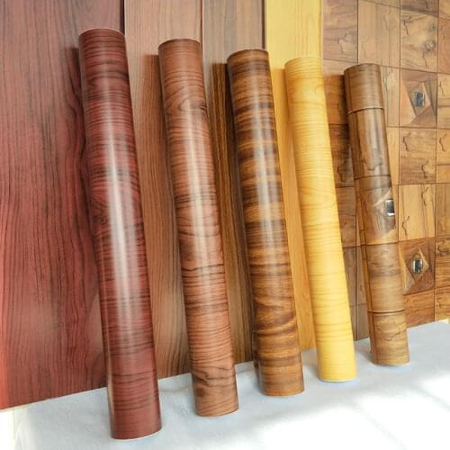 Wood grain sticker self-adhesive wallpaper cabinet sticker wardrobe table wooden door waterproof thickened door decoration