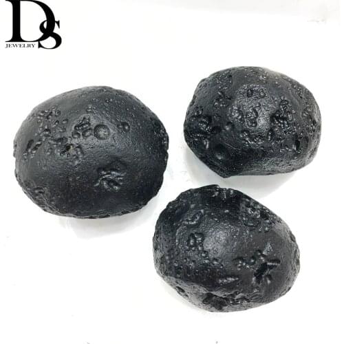 DS Natural Black Meteorite Minera Specimens Aerolite Tektite Reiki Healing Crystal Stone Crafts Home Decoration Gift
