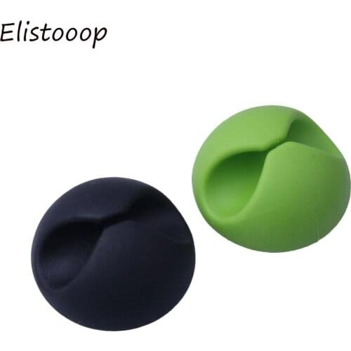 Elistooop 6Pcs Colorful Cable Winder Wire Storage Silicon Cable manager Holder Desk Tidy Organiser For Digital Cable