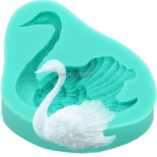 Food-grade Silicone Mold 3D swan,Fondant Cake Decorating Tools,Silicone Soap Mold,Silicone Silicon Cake Mold Color Green