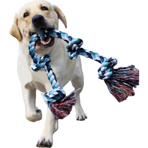 Dog Toy Pet Toy Pet Supplies Powder Blue Cotton Rope Knot Toys Combination Bite Molar Interaction Puppy Teething Toys