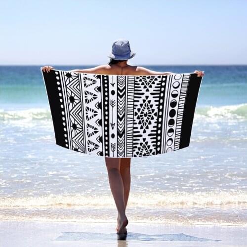 Colorful Beach Towel Geometric Patterns Bathrobes Polyester Microfiber Fast Drying Summer Pool Swim Towel Blanket 70x150cm
