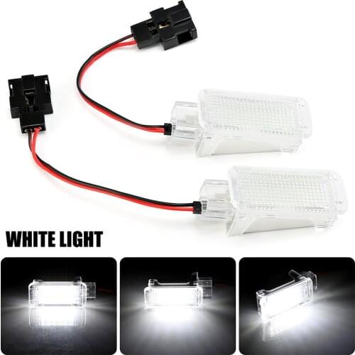 2x Car LED White Footwell Courtesy Door/Trunk/Glove Box Light Lamp For VW Golf 5 6 7 Passat Polo Touareg Audi Porsche Skoda Seat