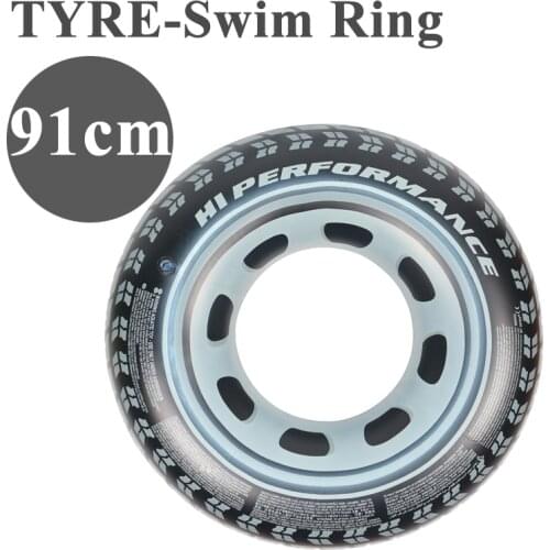 Summer PVC inflatable ring car tire swim ring band 91cm diameter swimming pool water play toy beach summer adult floater B41011