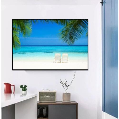 Summer Beach Canvas Paintings Travel Posters And Prints Modern Seaside Wall Art Pictures for Living Room Cuadros Decor