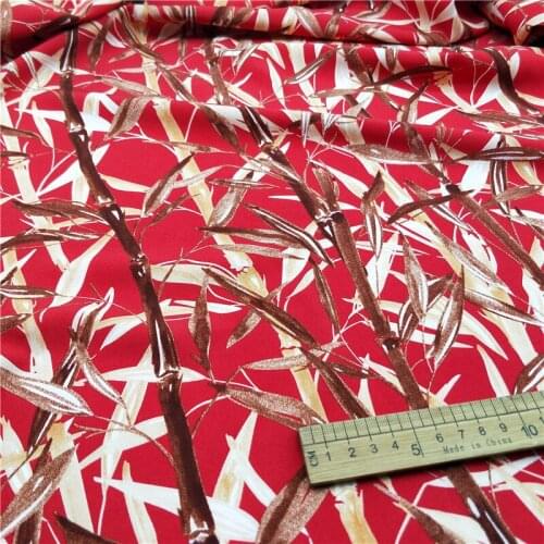 Summer Cool Fresh Bamboo Leaf Printing Fabric DIY Sewing Material