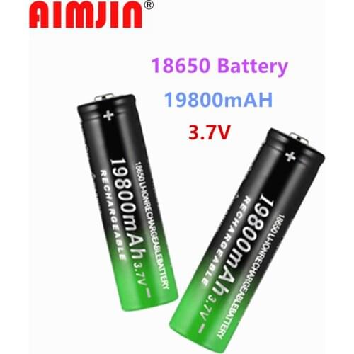 3.7V 18650 Li-Ion Battery 19800mah Rechargeable Battery for LED Flashlight Flashlight or Various Electronic Devices Battery