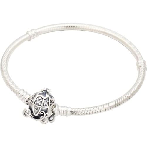 Lomeo 2020 New Products100% 925 Silver High Quality Cinderella Pumpkin Carriage Snake Bone Chain DIY Original Lady Bracelet