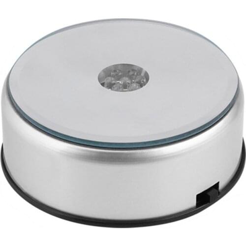 Multi Color LED Light Crystal Rotating Display Base Merchandise Display Stand for Hearing Aids IEM Earphones Display