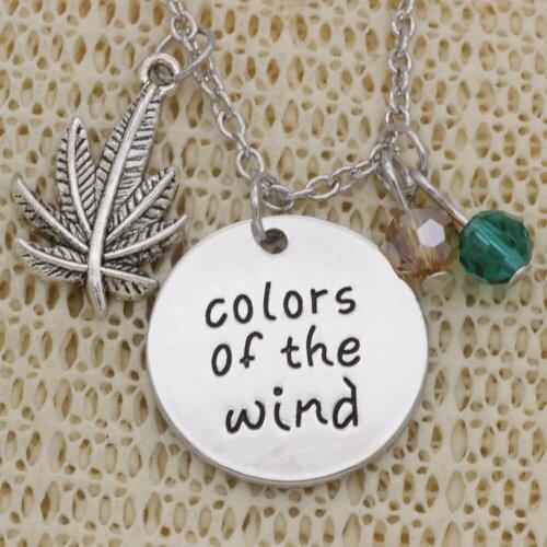 Fashion Necklace leaf Colors of the wind crystal Gifts Alloy Necklace Chains Jewerly For Women N2013