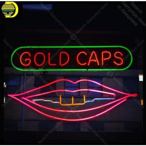 Neon Sign for Gold Caps neon Light Sign Beer Pub Sign real glass Tubes Handcrafted Store Display Neon signs Fil Gas custom neon