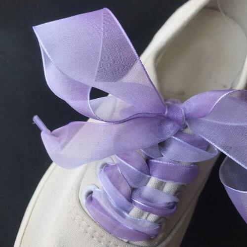 1Pair 70/80/90/100cm Fashion Organza Nylon Shoe Laces Sport Shoes Sneakers Bowknot Flat Shoelaces Canvas Bootlaces Strings