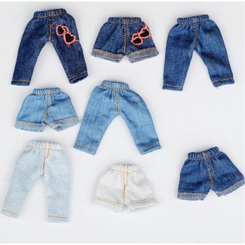 New ob11 BJD 16cm Doll GSC Clothes lovely Jeans Trousers shorts 1/12 Dolls Universal Accessory Toys for Girls Diy Gift