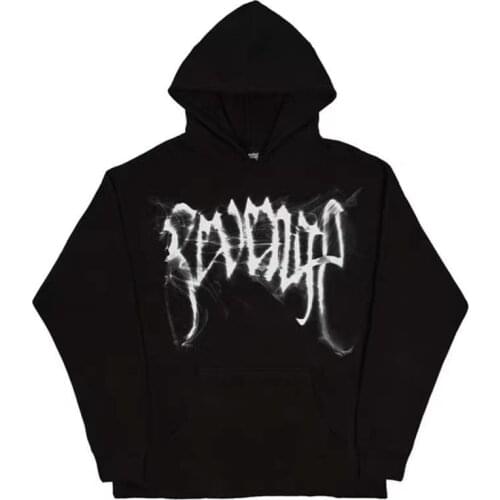 New luxury Kiryaquy REVENGE SMOKE Skull Pullover Hoodies Hoody hooded Sweatshirts velvet Cotton Drake Thick Fleece Street #D135