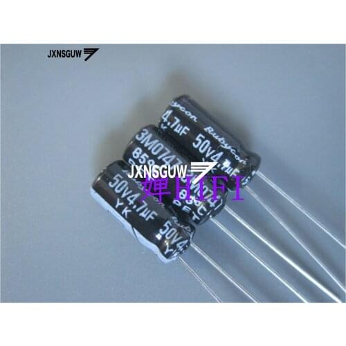 20PCS NEW RUBYCON YK 50V4.7UF 5X11MM Aluminum electrolytic capacitors 4.7uF/50v 85 degrees 4.7UF 50V