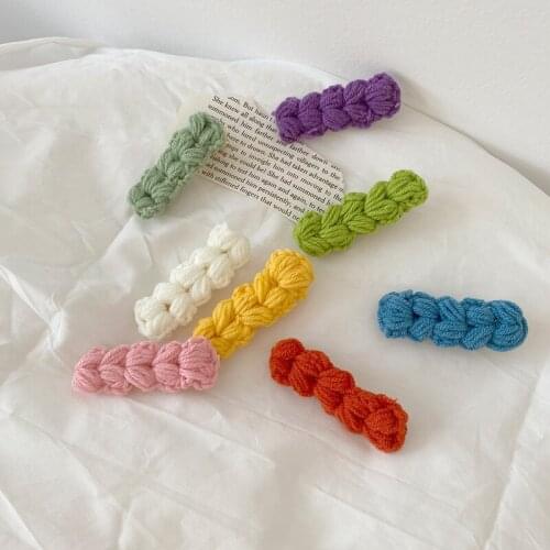 New Fashion Autumn Winter Color Simple Love Letter Wool Word Clip Hairpins Barrettes for Women Girl Hair Accessories Headdress