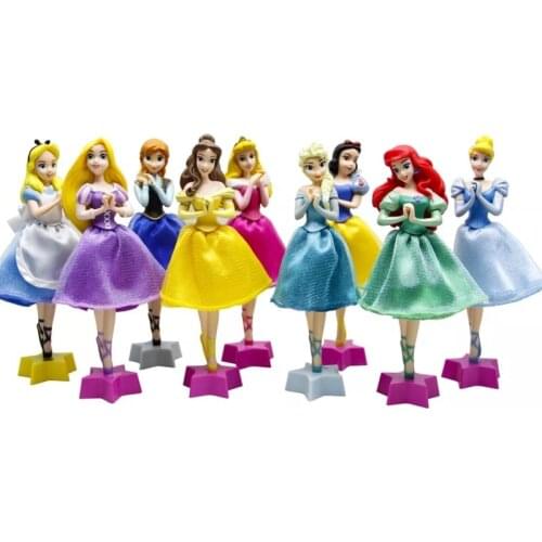 Genuine Disney Princess Toy Cinderella Action Figure Elsa Snow Princess Bell Princess Character Model Ballpoint Pen School Gift
