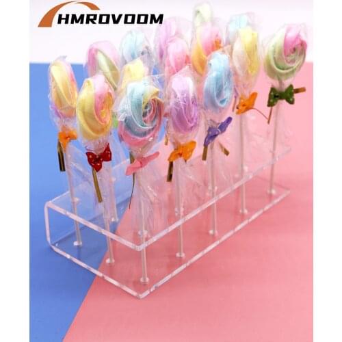 HMROVOOM 15 holes Transparent Plexiglass Acrylic Lollipop Display Stand/Acrylic lollipop stand/Holder