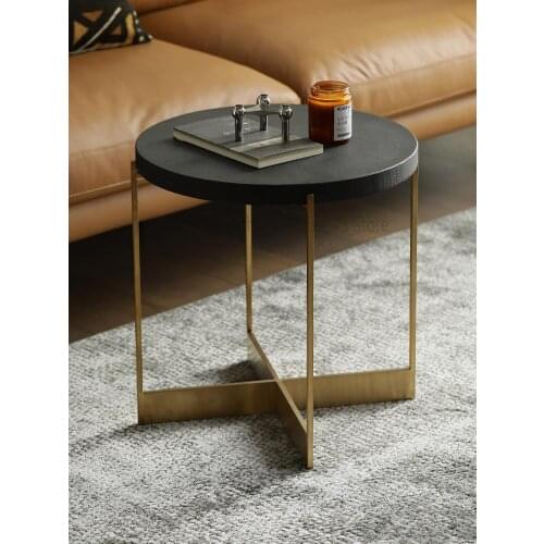 Side Table Light Luxury Sofa Corner Table Side Table Metal Cement Simple Nordic Creative Expression Round Living Room