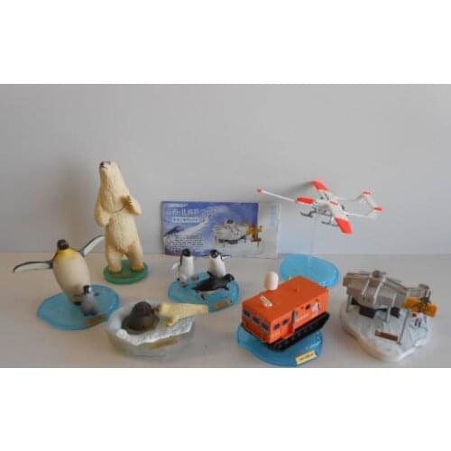 Pvc figure model toy Encyclopedia Antarctic Arctic Science Polar Bear Penguin Decoration 7pcs/set